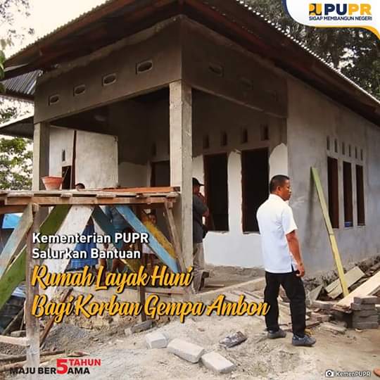Kementrian PUPR Bangun 24 Rumah Terdampak Gempa di Wayame Ambon