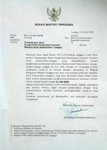 Surat Bupati Malra kepada Menteri Perhubungan RI