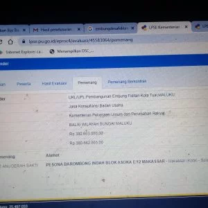 Ini nilai pagu paket embung Fiditan LPSE Provinsi Maluku dan kontraktor pemenang tender