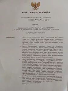 Ini SK Pemberhentian Direktur RSUD Karel Langgur