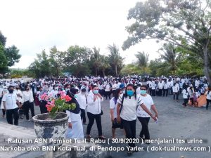 ratusan asn pemkot tual tes urine narkoba