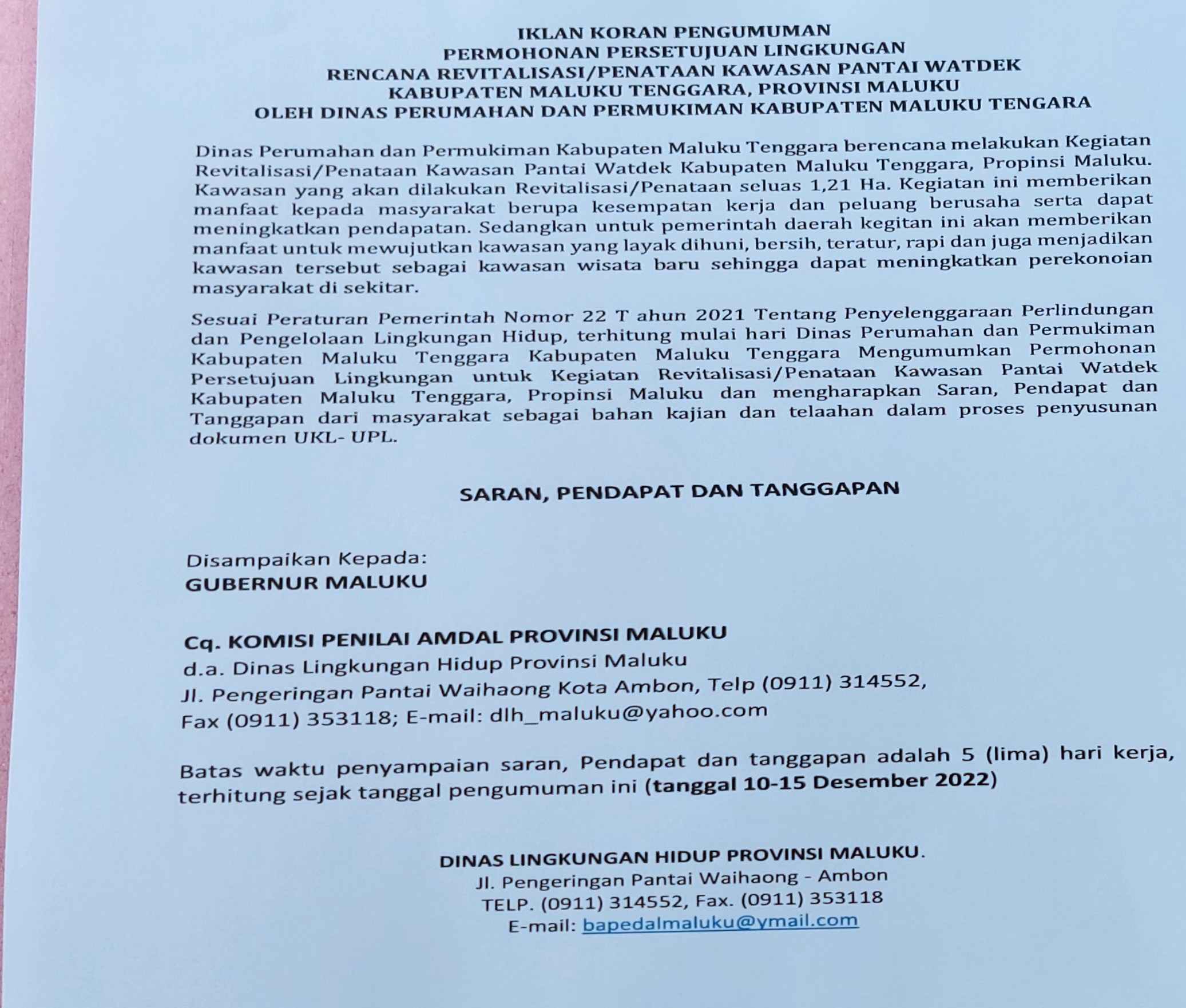 Iklan Pengumuman