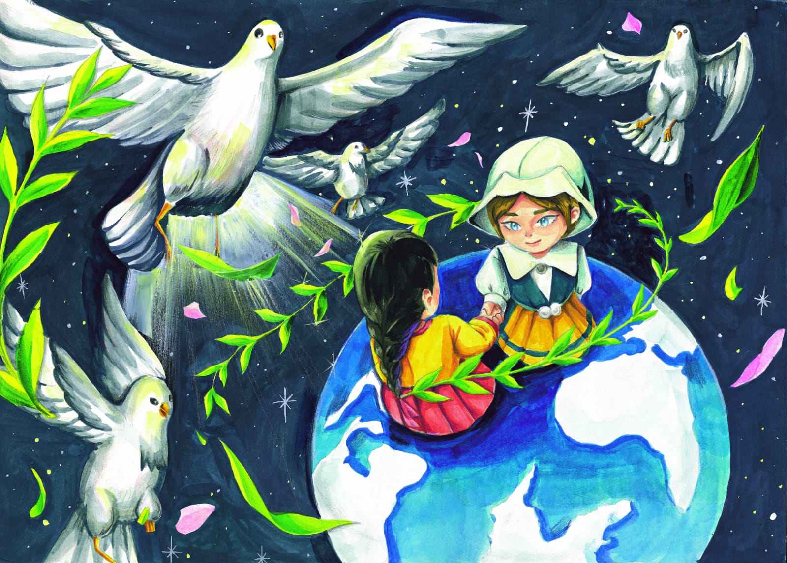 Ini Hasil karya lukisan gambar Da Yeong, anak berumur 13 tahun asal Kores yang meraih grand prize dari IWPG
