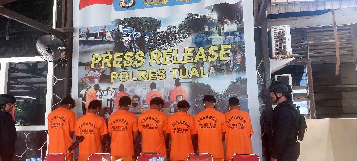 Ini 7 tersangka yang ditangkap Polres Tual sebagai pemicuh konflik warga kompleks Yarler dan Banda Ely Kota Tual