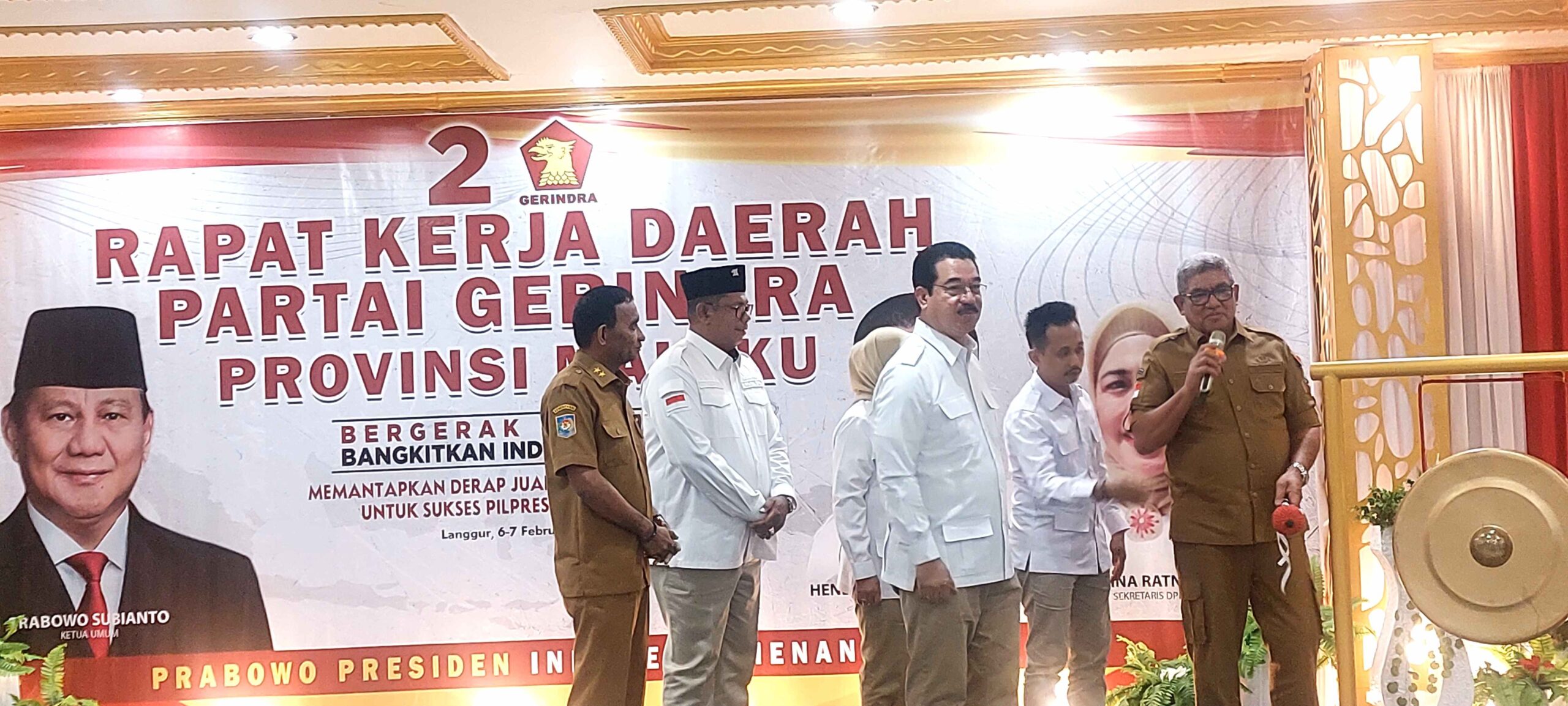 Pembukaan Rakerda Partai Gerindra Provinsi Maluku di Kimson Centre Ohoijang, senin 6 Februari 2023