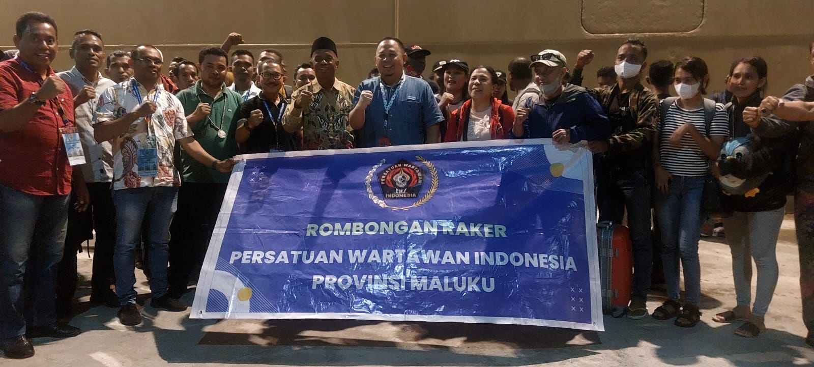 Rombongan PWI Provinsi Maluku yang tiba di Pelabuhan Tual, dengan Kapal Pelni KM..Ngapulu, Minggu malam 20 Agustus 2023, pukul 11.30 WIT
