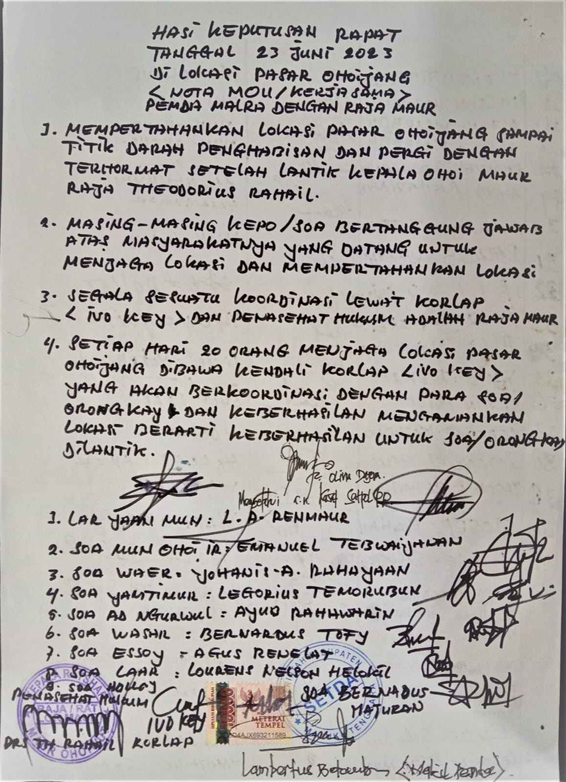 Ini butir kesepakatan bersama ( MOU )