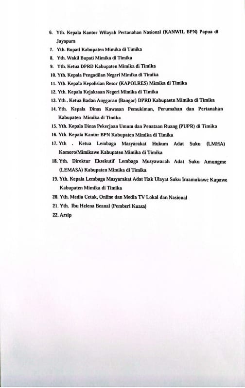 Kuasa Hukum Helena Beanal Soroti Hgb Pt Petrosea, Desak Bpn Teliti Ulang: Ada Cacat Administrasi Sejak Awal 4 Ini bukti surat teguran kuasa hukum helena beanal kepada pt. Petrosea tbk