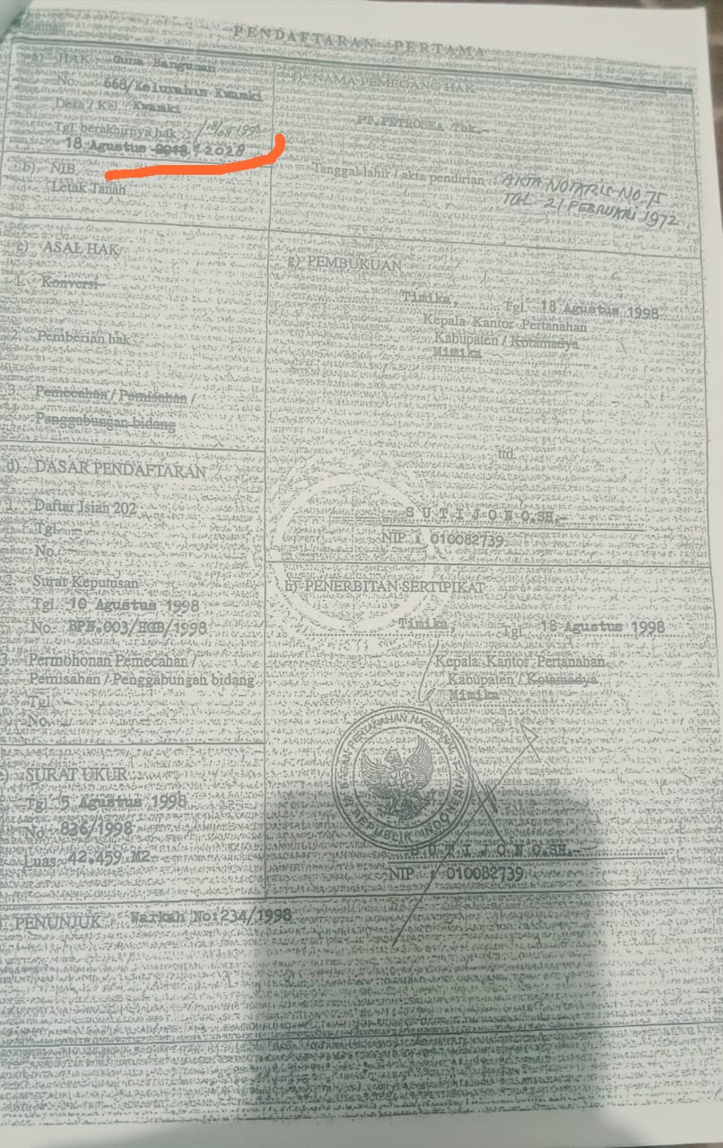 Hgb Diperpanjang Dengan Coretan?, Dugaan Pelanggaran Prosedur Terkuak Di Mimika 2 Ini salah satu bukti editan dan coretan pada sertipikat yang dikeluarkan bpn mimika