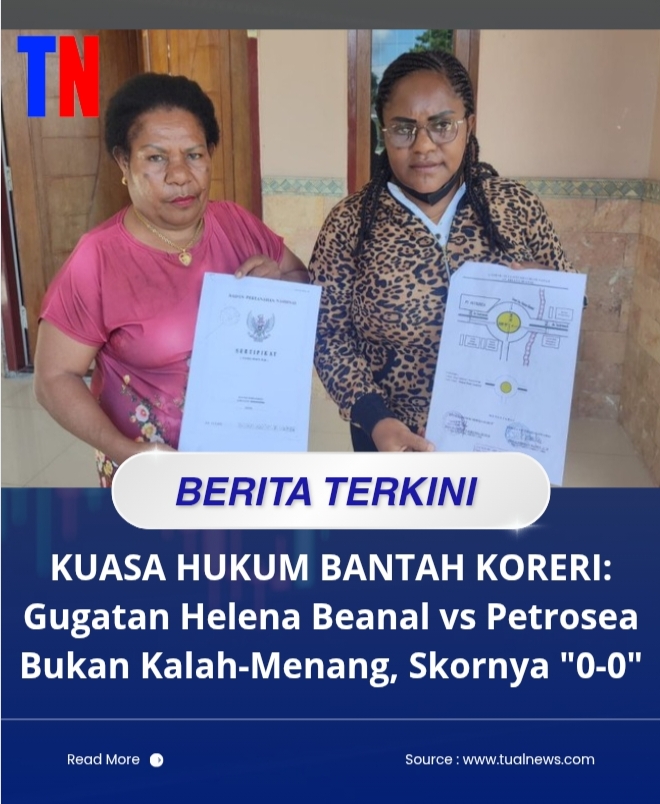 Pemilik hak ulayat, Helena Beanal menunjukkan SHM kepada publik di Kabupaten Mimika ( dok foto - Tualnews.com)
