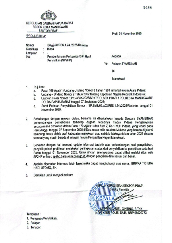 Ini bukti surat yang dimiliki pelapor. ( dok- Tualnews.com)
